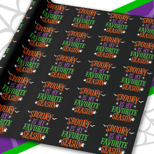 Papier Cadeau Saison éffrayante Fantômes Bats Araignées Hallowee