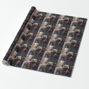 Papier Cadeau Saison Festive de Noël à Cairn Terrier