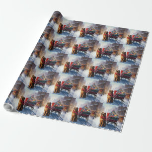 Papier Cadeau Saison festive de Noël de Setter en Irlande