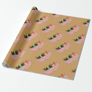 Papier Cadeau Salade de fruits humoristique dessin animé