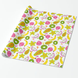 Papier Cadeau Salade de fruits sur blanc