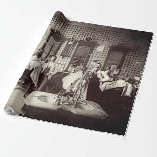 Papier Cadeau Salon de coiffure pour hommes des années 1890
