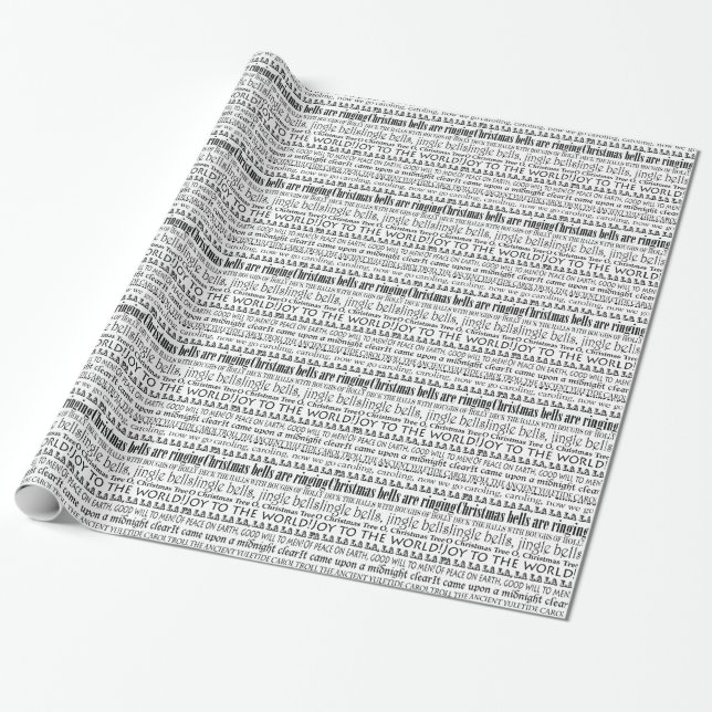 Papier Cadeau Salutations de Noël des textes de chant de Noël (Déroulé)