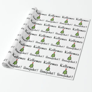 Papier Cadeau Salutations de Noël en hongrois