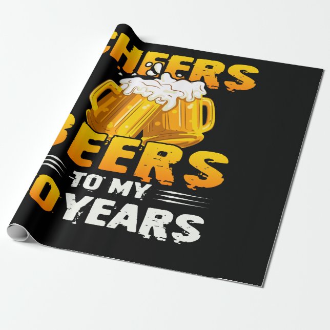 Papier Cadeau Salutations Et Bières À Mes 60 Ans 60e Anniversair (Déroulé)