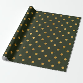 Papier Cadeau Salvia pois Gold Green Cali