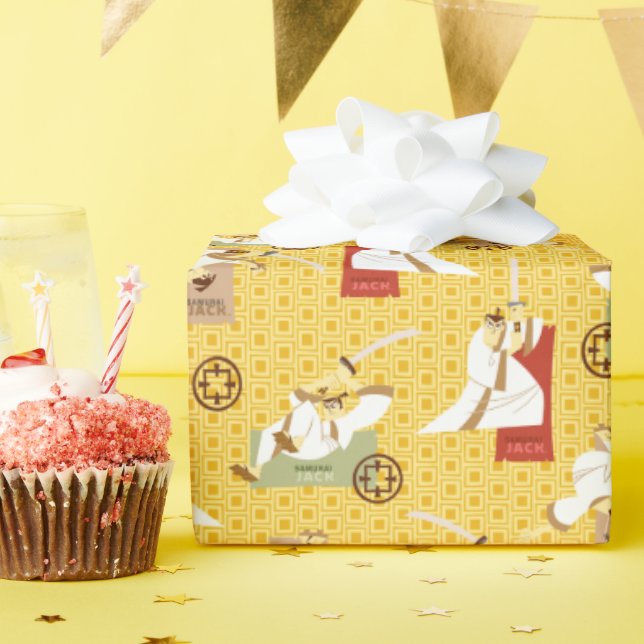 Papier Cadeau Samurai Jack Sword Poses Motif d'art de caractère (Fête d'anniversaire)