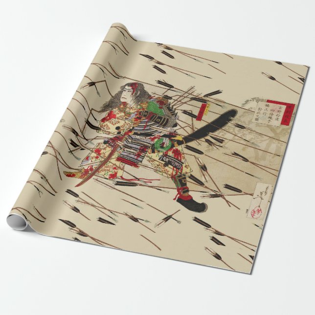 PAPIER CADEAU SAMURAI MASATSURA SE BATTRE DANS UNE DOUCHE DE FLÈ (Déroulé)