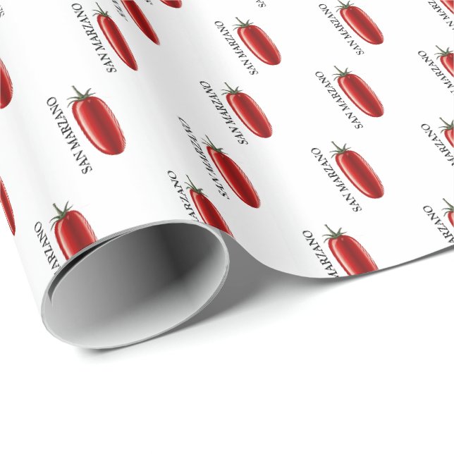 Papier cadeau San Marzano Tomato italien (Coin rond)