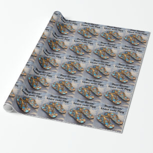 Papier Cadeau Sandales à tongs de Noël tropicales