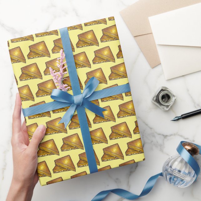 Papier Cadeau Sandwich au fromage grillé jaune Toastie (Cadeaux)