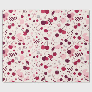 Papier cadeau sans couture Cherry Pink Y2K | Aes m