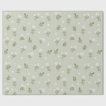 Papier Cadeau Sans Couture Fleur Blanche Mignon