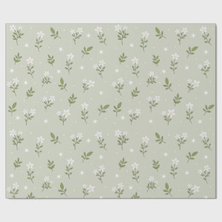 Papier Cadeau Sans Couture Fleur Blanche Mignon