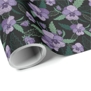 Papier Cadeau Sansy floral avec feuillage sur Arrière - plan fon