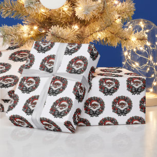 Papier Cadeau Santa Claus afro-américain Rouge, noir et blanc