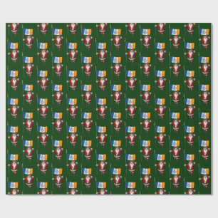 Papier Cadeau Santa Claus Avec Drapeau De New York