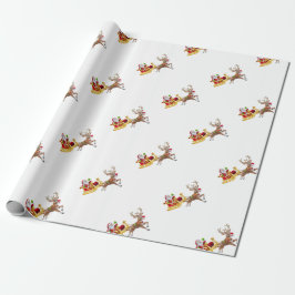 Papier Cadeau Santa Claus en traîneau