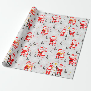 Papier Cadeau Santa Claus et Mme Claus Christmas Dance