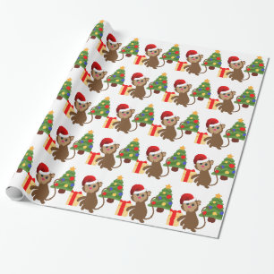 Papier Cadeau santa claus monkey emoji