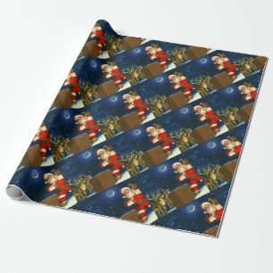 Papier Cadeau Santa Claus on the roof