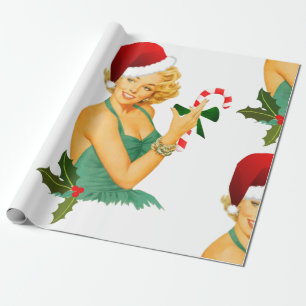 Papier Cadeau santa claus pin up