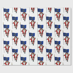 Papier Cadeau Santa Claus With Ensign Of Indiana