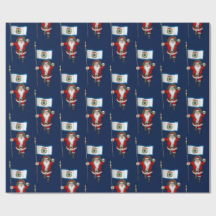 Papier Cadeau Santa Claus With Ensign Of West Virginia