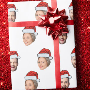 Papier Cadeau Santa Hat Personnalisé Visage 2 Photo Cadeau de No