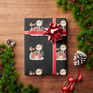 Papier Cadeau Santa Tractor Farm Farmer Christmas Farming Xmas