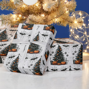 Papier Cadeau Sapin de citrouille de vacances