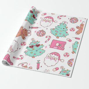 Papier Cadeau Sapin de Noël Bonhomme de neige Fête de Noël Je