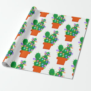 Papier Cadeau sapin de Noël cactus
