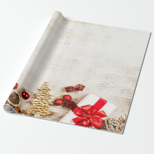 Papier Cadeau Sapin de Noël,Cadeau Texture de boisFête de fin d