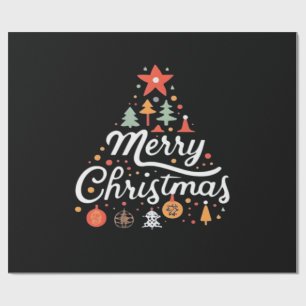 Papier Cadeau Sapin de Noël Joyeux Noël Classique