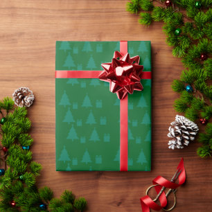 Papier Cadeau Sapins de Noël & Cadeaux