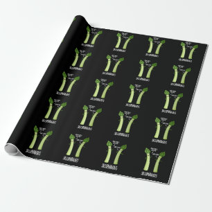 Papier Cadeau Sassparagus Funny Asparagus Vegetable Pun Dark BG