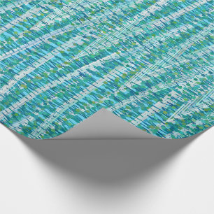 Papier Cadeau Satins et pointes Abstraits, turquoise et aqua
