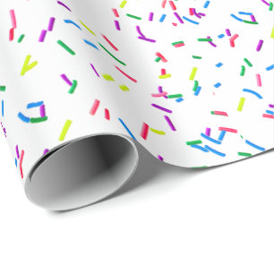 Papier Cadeau Saupoudrer De Bonbons Sur Du Papier À Emballage Bl