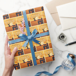 Papier Cadeau Sauter Sur Un Lac