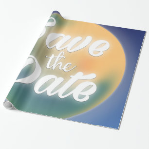 Papier Cadeau Sauvegarder la Date Lune Magique