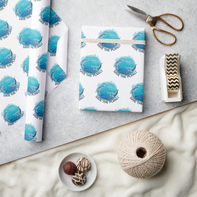 Papier Cadeau Sauvez Les Dauphins De La Planète (Artisanat)