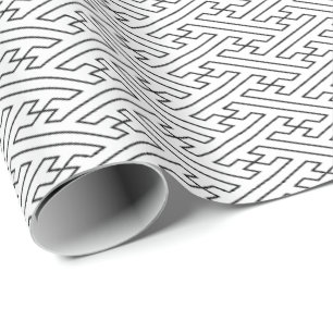 Papier Cadeau Sayagata japonaise traditionnelle motif ligne noir