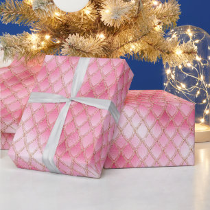 Papier Cadeau Scales de dragon rose vif