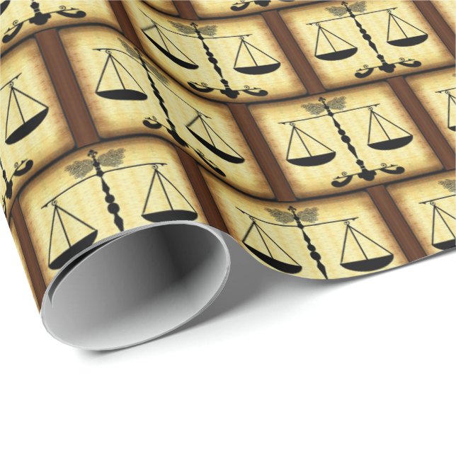 Papier Cadeau Scales/ Juge/ Justice (Coin rond)