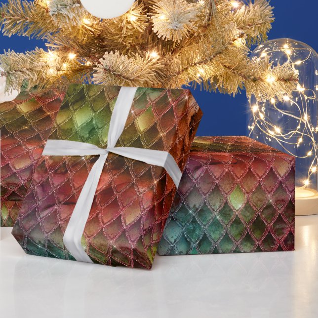 Papier Cadeau Scales Rainbow Dragon (Vacances)