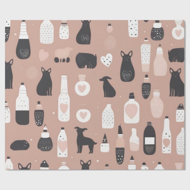 Papier Cadeau Scandinavian Valentine’s Wrapping Paper – Minimal (Plat)