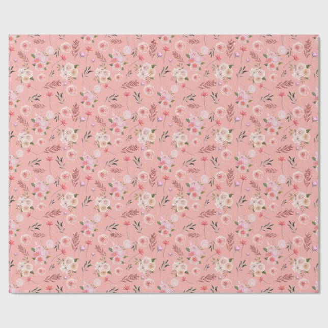 Papier Cadeau Scattered Flower Wrapping Paper (Plat)