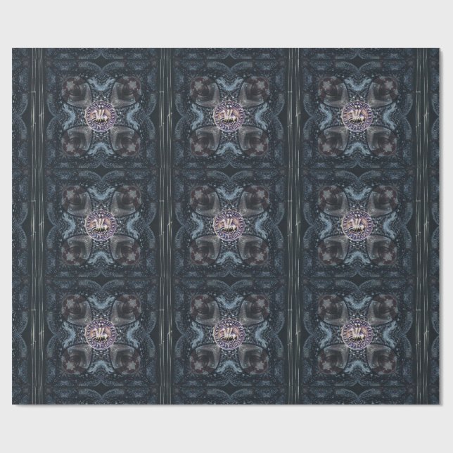 Papier Cadeau SCEAU DE CHEVALIERS MODÈLE SUR FER CROISÉ Carreaux (Plat)