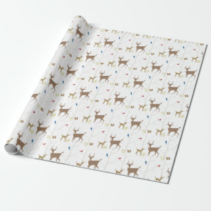Papier Cadeau Scène animale moderne de la moitié du siècle